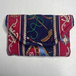 RARE 90s Vera Bradley Spring 1994 Regatta Print Quilted Coin Purse